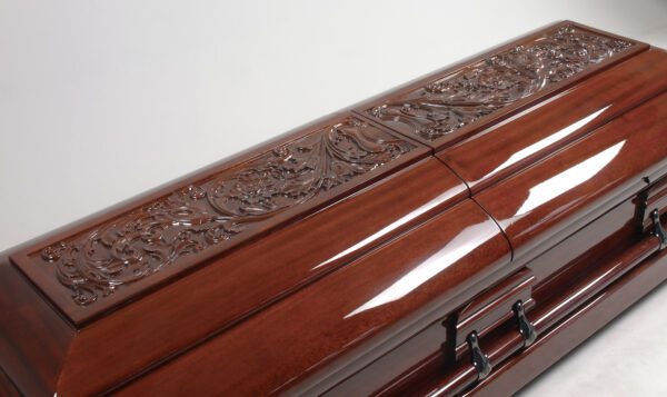 Wooden Casket Carved Top President Princeton 6